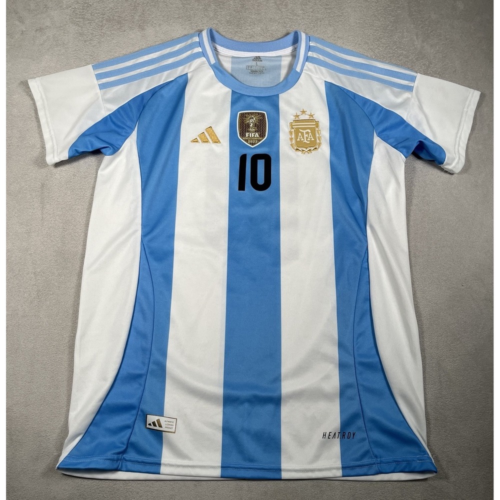 adidas Argentina 2024 Home Jersey Lionel Messi #10 World Cup 2022 Patch Mens L